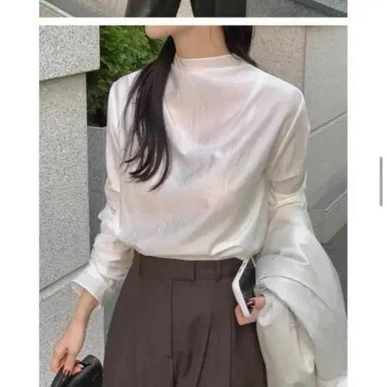 [SOLD OUT] [새상품/택O] 달리호텔 블라우스 화이트 플리츠 시스루