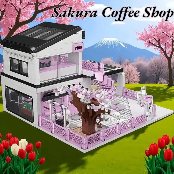 [BUNJANG] Kalos Blocks Cherry Blossom Coffee Shop Building Block Toy / 미개봉 새상품 Kalos 일본 빌딩 스트릿하우스 사쿠라커피숍 호환블럭
