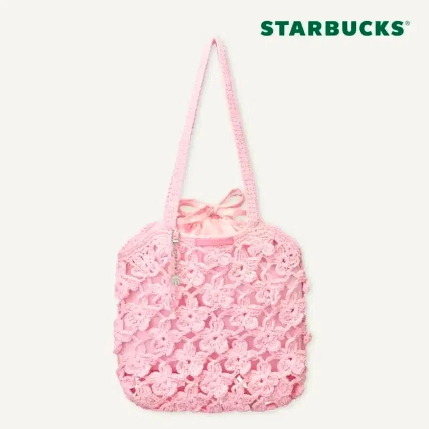 [BUNJANG] Starbucks Blooming Flower Knit Bag / 스타벅스 블루밍 플라워 니트 백