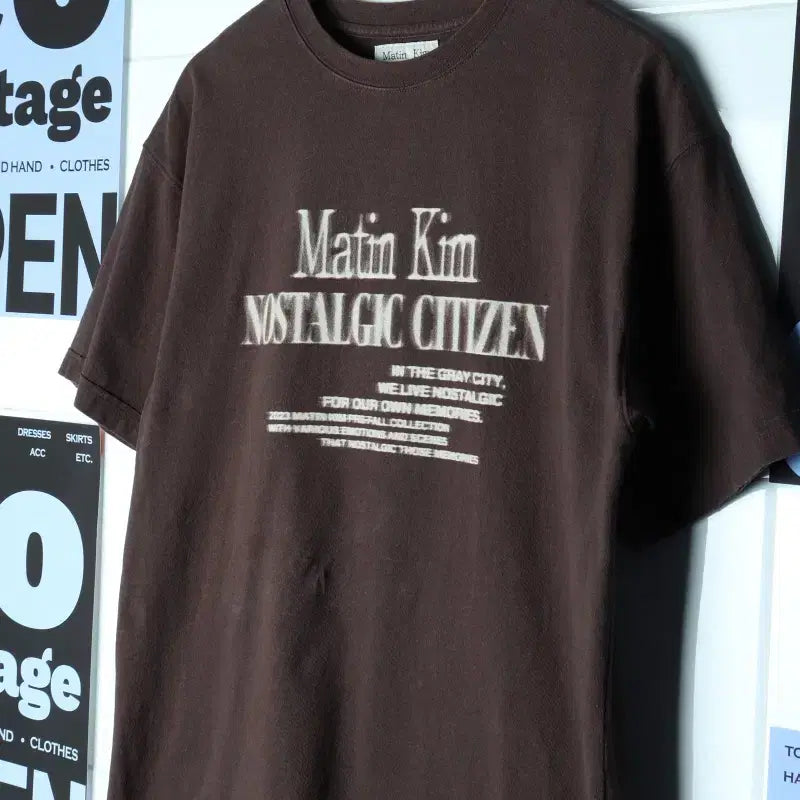 [SOLD OUT] (F) 마뗑킴 반팔 티셔츠 작은얼룩 에이징 딥브라운-1843C