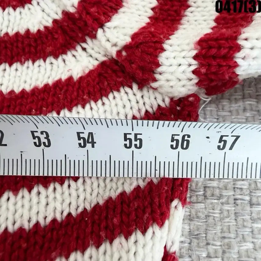 [BUNJANG] V-Neck Striped Knit Long Sleeve / 브이넥 스트라이프 니트 긴팔 0417(3)