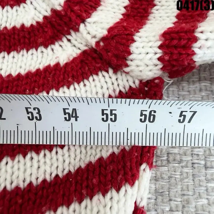 [BUNJANG] V-Neck Striped Knit Long Sleeve / 브이넥 스트라이프 니트 긴팔 0417(3)