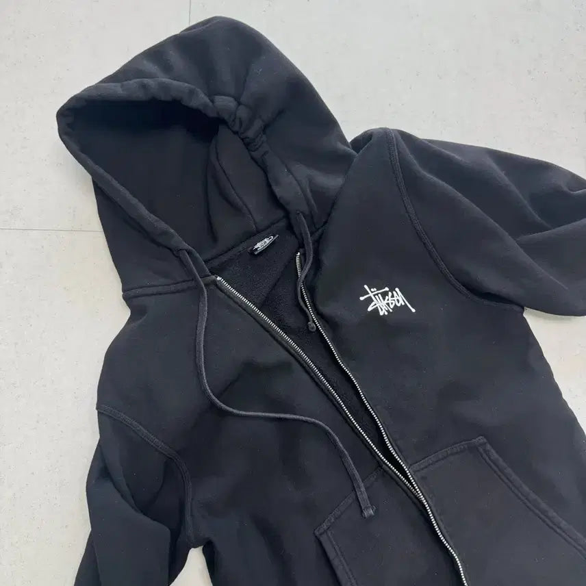 [BUNJANG] Stussy Basic Hoodie Zip-up Black S / 스투시 베이직 후드 집업 블랙s