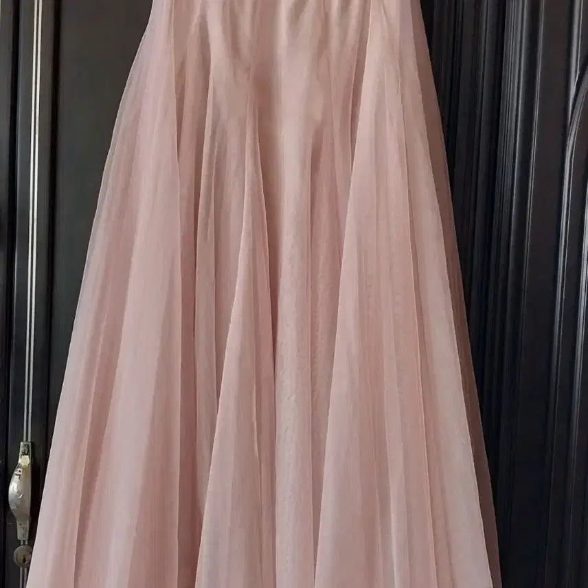 [BUNJANG] Pink Tulle A-Line Long Skirt / 밴드샤스커스
