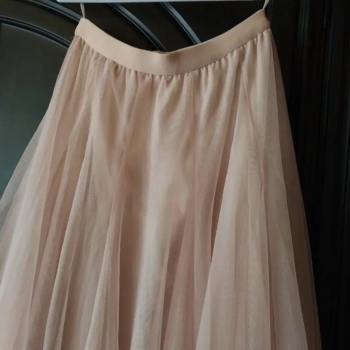 [BUNJANG] Pink Tulle A-Line Long Skirt / 밴드샤스커스