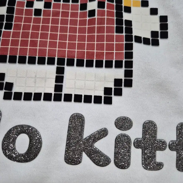 [BUNJANG] Double Hello Kitty Pixel Print T-shirt / Double 헬로키티 반팔 티셔츠 화이트