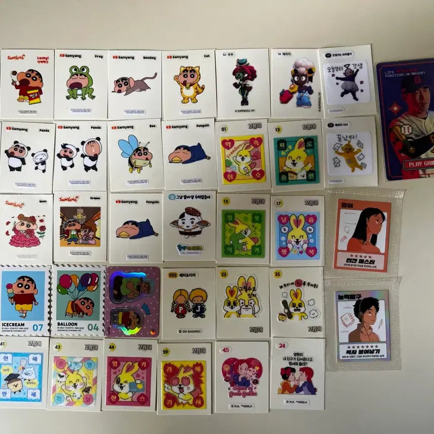 [BUNJANG] Various Sticker Bundle Set / 삼양짱구,브롤스타즈,보름달,패티&amp;지미,EBS,롯데자이언츠,텔레토비.띠부씰