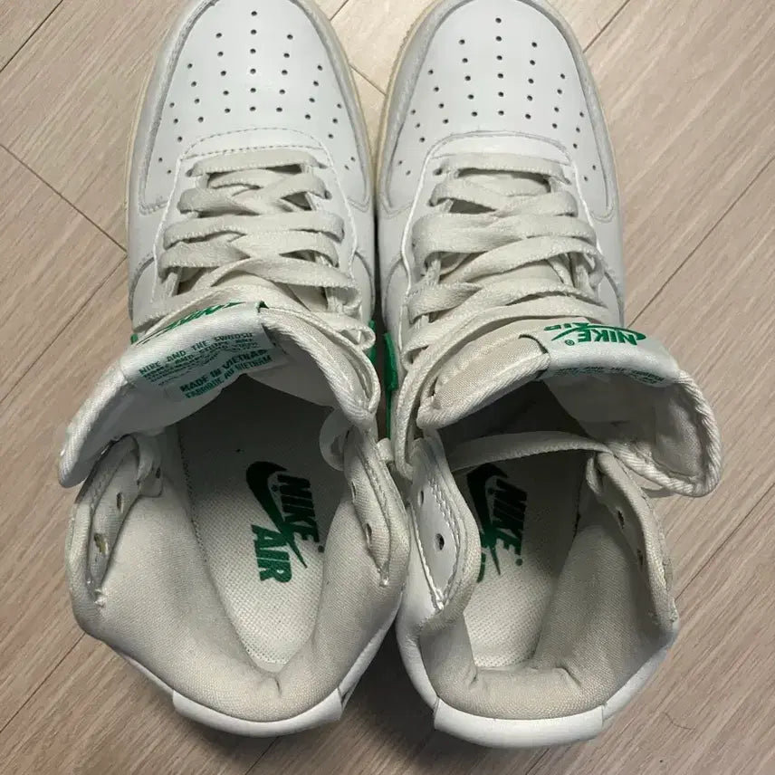 [BUNJANG] Nike Air Force High White/Green Sneakers / 나이키 에어포스하이 265