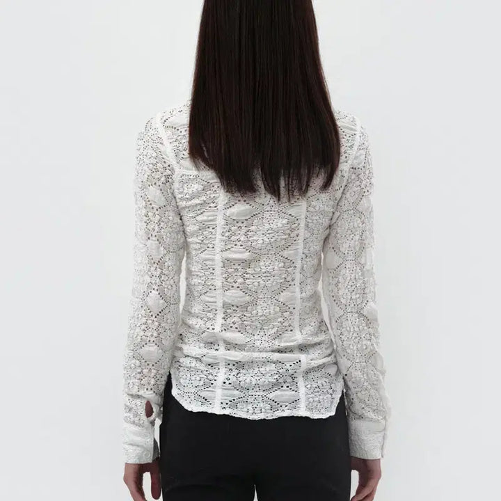 [BUNJANG] Cerric 세릭 RUFFLE LACE SHIRT 레이스셔츠 openyy / Cerric 세릭 RUFFLE LACE SHIRT 레이스셔츠 openyy