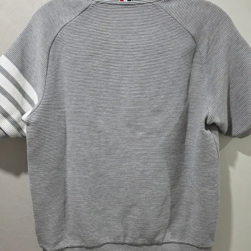 [BUNJANG] Thom Browne Gray Tricolor Band Short Sleeve Polo Shirt / 톰브라운 삼선 완장 그레이 반팔 폴로