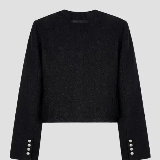 [BUNJANG] Portena Tweed Snap Crop Jacket Black / portena 포르테나 트위드 스냅 크롭 자켓 블랙