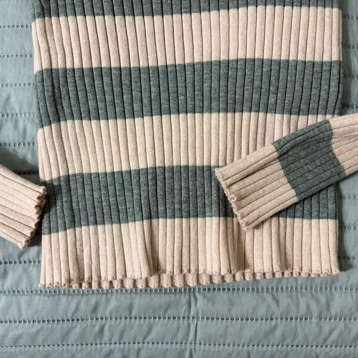 [BUNJANG] Rola Rola Striped Knit Sweater / 로라로라니트(회색분홍배색)