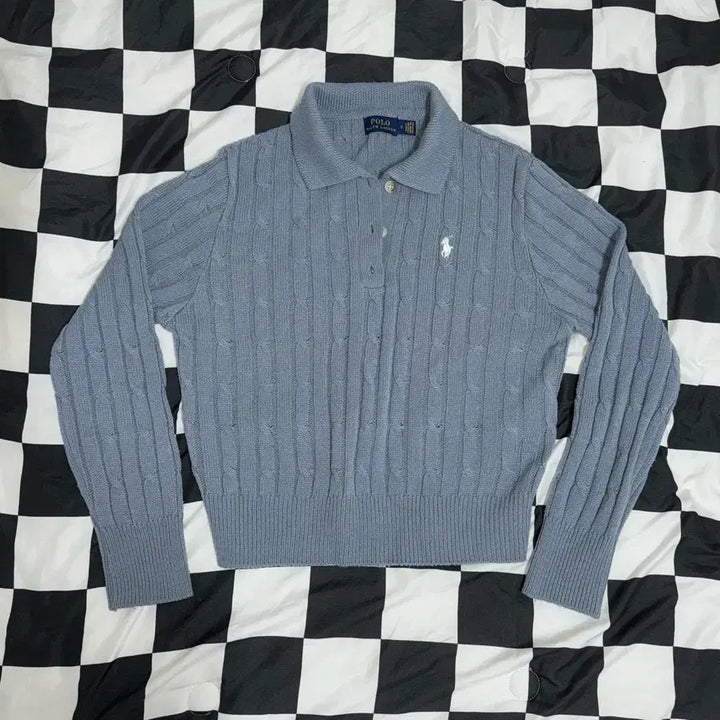[BUNJANG] Polo Ralph Lauren Cable Knit Cropped Sweater / 폴로 랄프로렌 케이블 크롭 카라 니트
