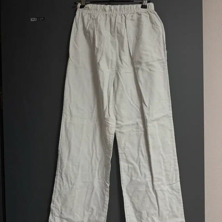 [SOLD OUT] 화이트 와이드 린넨 밴딩 팬츠