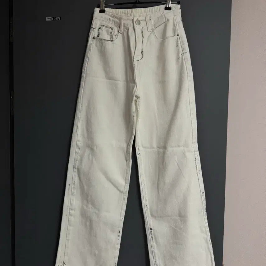 [BUNJANG] White Wide Leg Denim Pants / 화이트 와이드 데님 팬츠