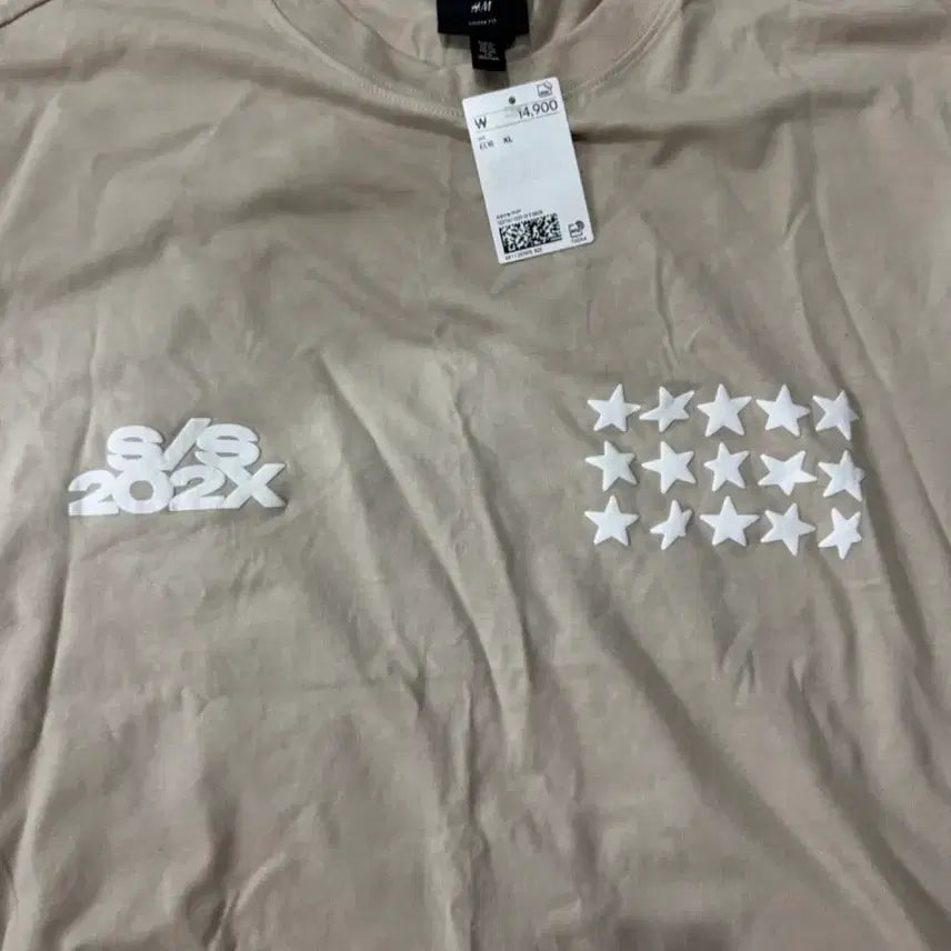 [BUNJANG] H&amp;M Beige Loose Fit Short Sleeve T-Shirt XL / 새상품) H&amp;M 베이지 루즈핏 반팔티 XL