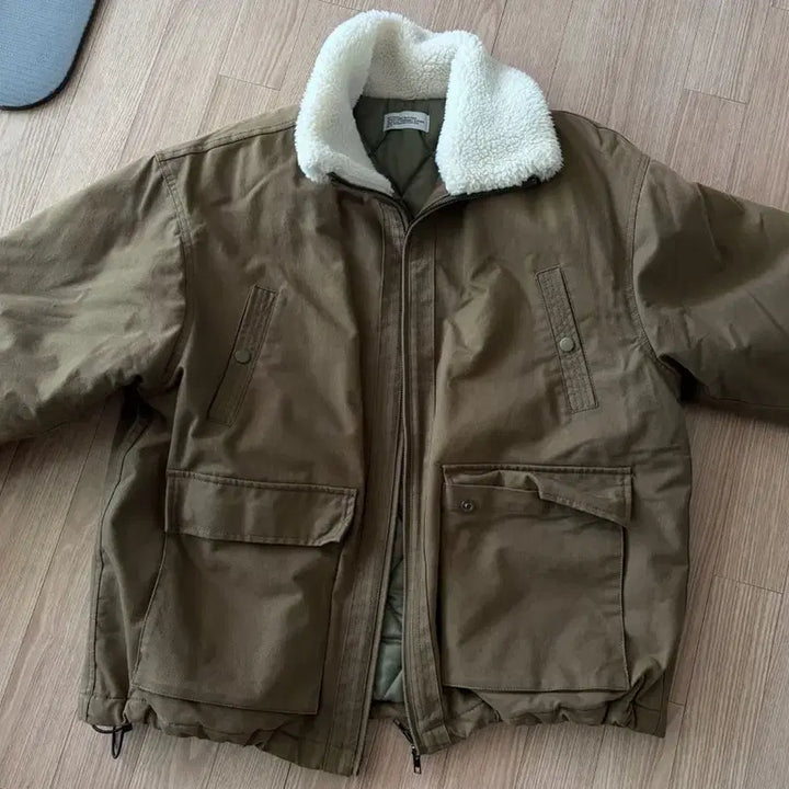 [BUNJANG] Partimento Khaki Sherpa Collar Short Field Jacket (M) / 파르티멘토 카키색 뽀글이 카라 숏 야상 점퍼 M 사이즈