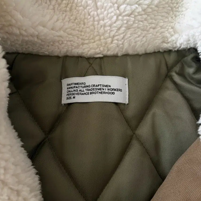 [BUNJANG] Partimento Khaki Sherpa Collar Short Field Jacket (M) / 파르티멘토 카키색 뽀글이 카라 숏 야상 점퍼 M 사이즈