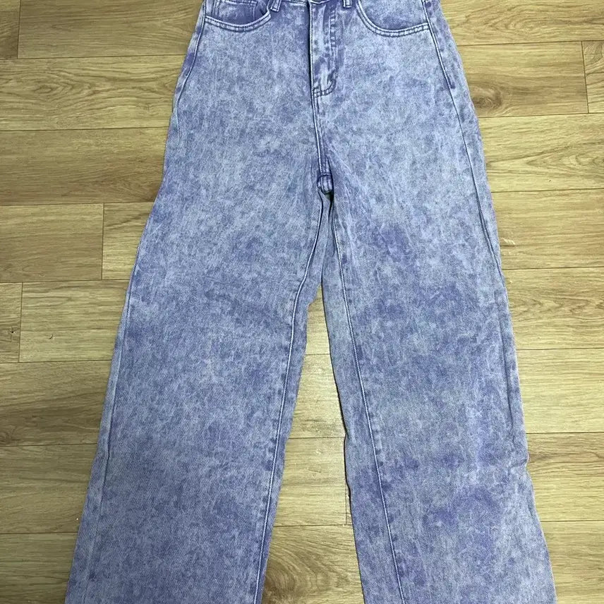 [BUNJANG] Lavender Washed Wide Denim Pants / 라벤더 워싱 와이드 데님