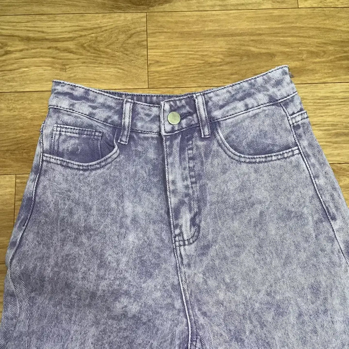 [BUNJANG] Lavender Washed Wide Denim Pants / 라벤더 워싱 와이드 데님