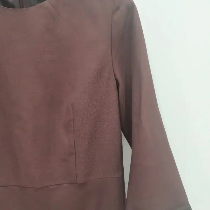 [BUNJANG] SOUP Brown 7-part Sleeve Midi Dress / SOUP 슾 브라운 7부 소매 원피스