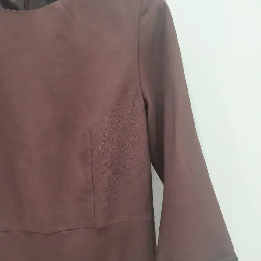 [BUNJANG] SOUP Brown 7-part Sleeve Midi Dress / SOUP 슾 브라운 7부 소매 원피스