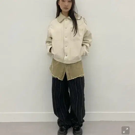 [BUNJANG] Milo Woman Knit Mix Work Jacket / 밀로 우먼 니트 믹스 워크 자켓