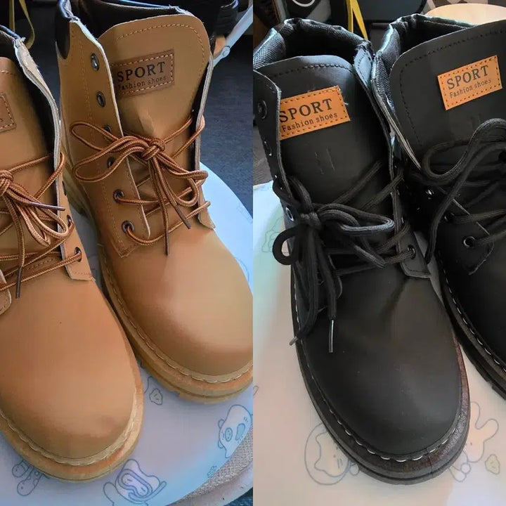 [BUNJANG] Fashion Walker Boots Bundle Set / 스포츠 패션 워커 부츠 브라운/블랙 [일괄] [새상품]