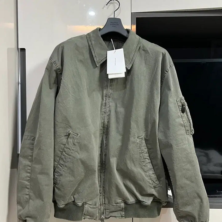 [BUNJANG] Brown Yard Washed Tanker Jacket Olive Size 5 / 브라운야드 워시드 탱커 자켓 올리브_5사이즈