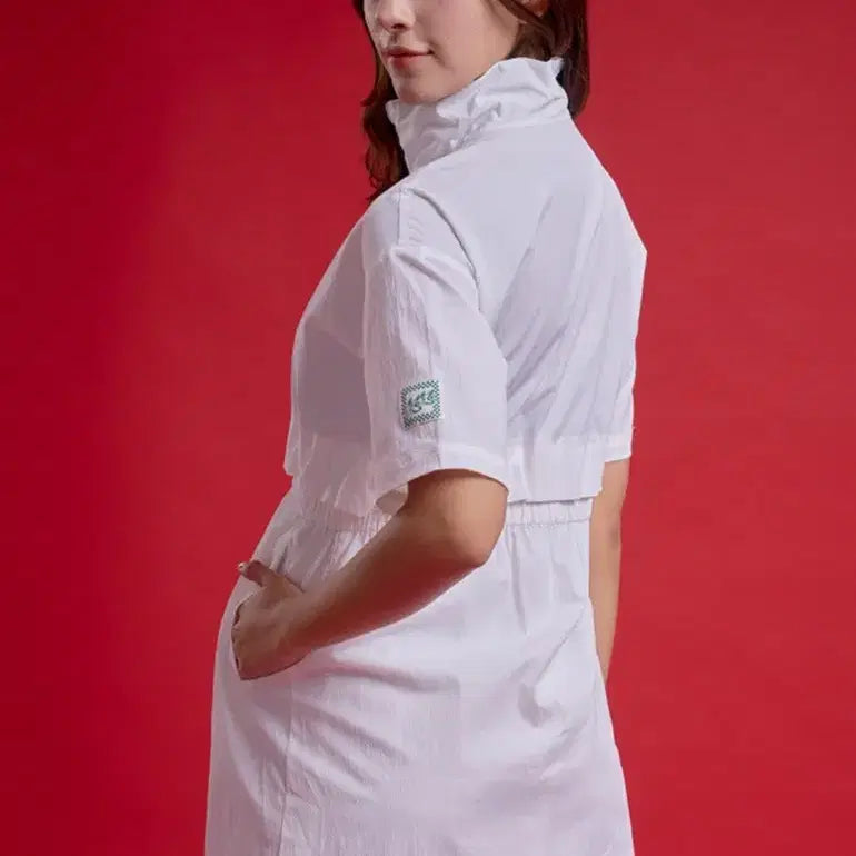 [BUNJANG] Gary &amp; Freckle Anorak Shirring Half-Zip Dress / (새옷) 게리앤프레키/ 아노락셔링 반집업원피스 m(90)