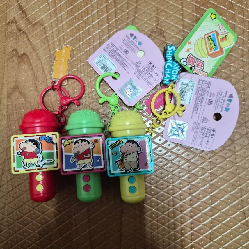 [BUNJANG] Crayon Shin-chan Microphone, Chocobi, Ski, Pouch Keyring Bundle Set / 짱구 마이크 키링.초코비.스키.파우치 키링 미사용 일괄