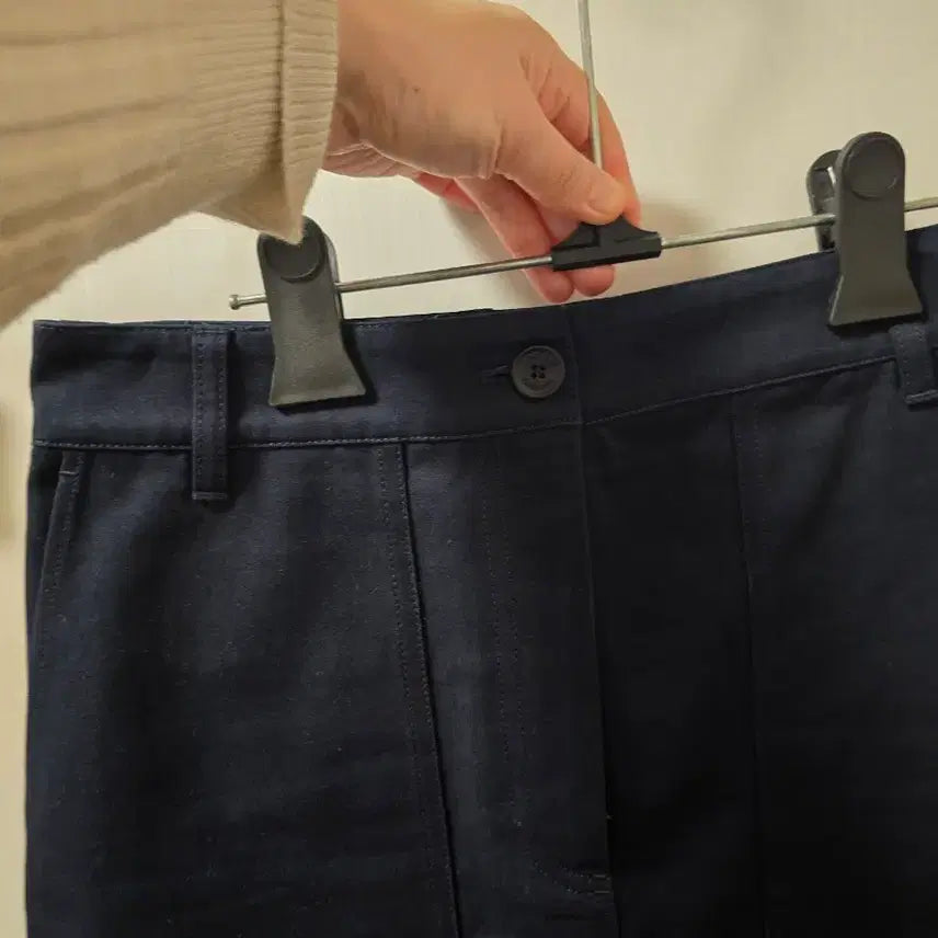 [BUNJANG] Lacoste Basic Solid Cotton Midi Skirt / 라코스테 기본 탄탄 면스커트