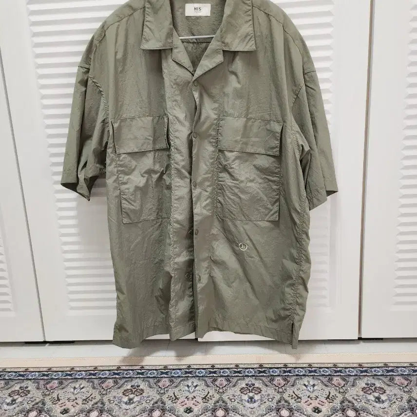 [BUNJANG] Hazzys Khaki Short Sleeve Shirt / 헤지스 반팔 셔츠 카키색 남방