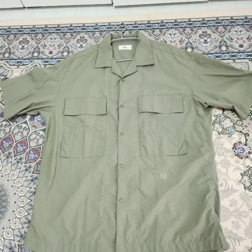 [BUNJANG] Hazzys Khaki Short Sleeve Shirt / 헤지스 반팔 셔츠 카키색 남방