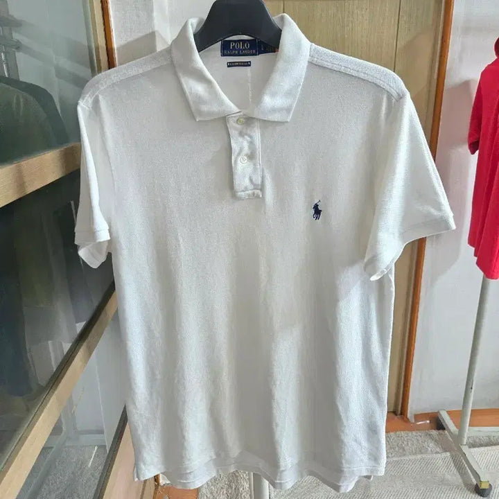 [BUNJANG] Polo Ralph Lauren Custom Slim Fit White Polo Shirt / 남성L100 폴로 카라 반팔티