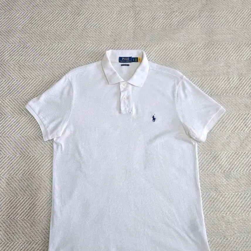[BUNJANG] Polo Ralph Lauren Custom Slim Fit White Polo Shirt / 남성L100 폴로 카라 반팔티