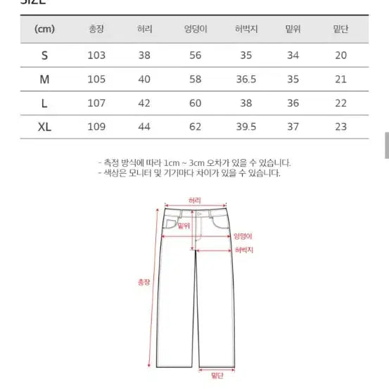 [BUNJANG] 토피 파라슈트 데님 팬츠 XL / 토피 파라슈트 데님 팬츠 XL