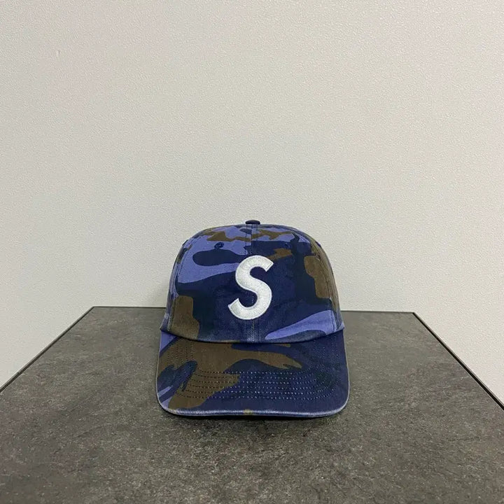 [BUNJANG] Supreme S Logo Camo Navy Ball Cap / (OS) 슈프림 S로고 볼캡 모자 카모 네이비