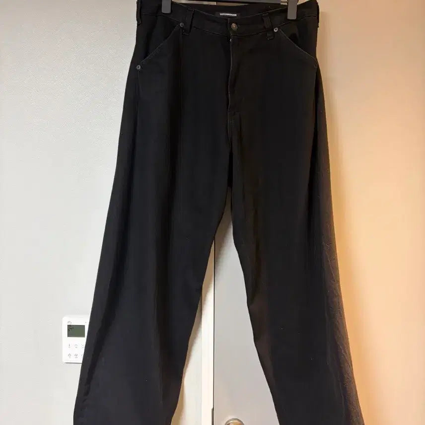 [BUNJANG] Haechiroom x Surl Wide Curve Jeans Washed Wrinkle Black / 해칭룸 x Surl 와이드 커브진 워시드 크링클 블랙