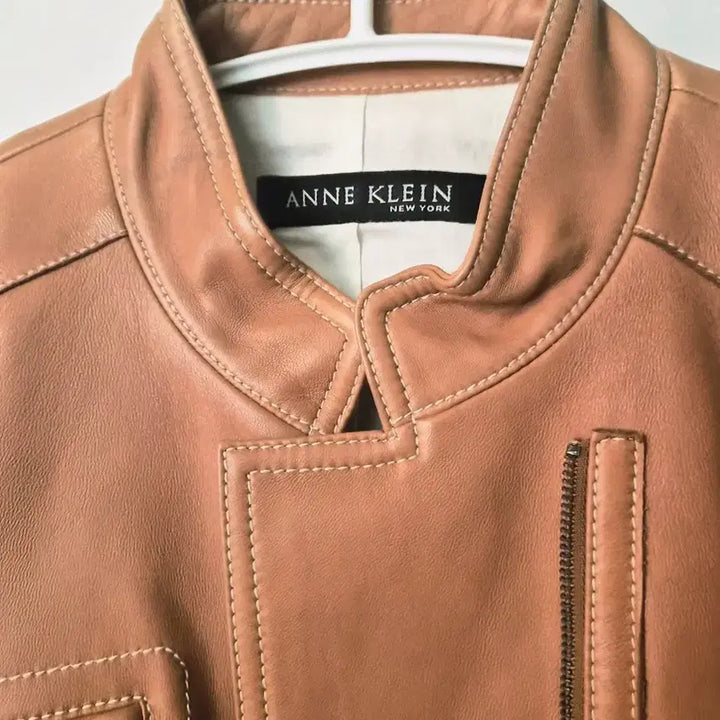 [BUNJANG] Anne Klein Genuine Lambskin Leather Stand Collar Jacket / [ANNE KLEIN] 앤클라인 최고급 양가죽 스탠드카라 자켓