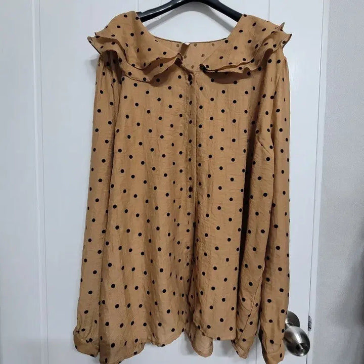 [BUNJANG] Big Size Sheer Big Collar Blouse / 99~100 빅사이즈 시스루 빅카라 블라우스
