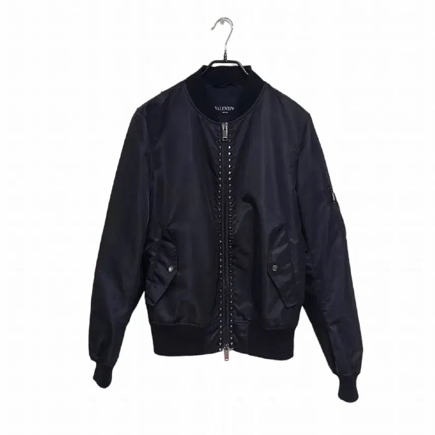 [BUNJANG] Valentino Black Studded Bomber Jacket / 발렌티노 블랙 스터드 봄버 자켓 항공점퍼