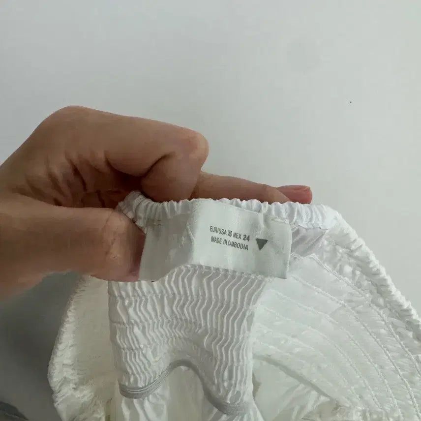 [BUNJANG] Zara White Shirred Skirt / 자라 화이트 셔링 스커트