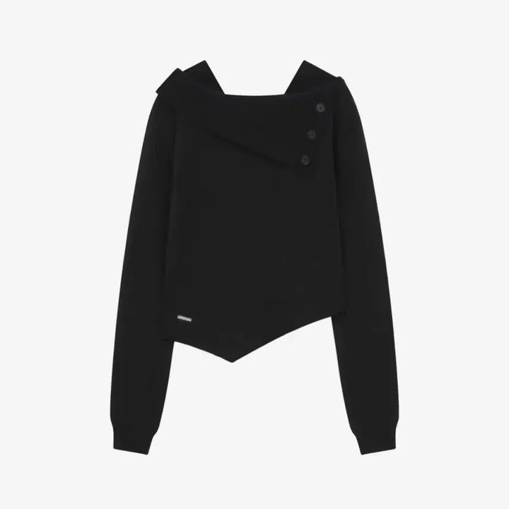 [BUNJANG] Misekei Seoul Oblique Line Button Knit Black / 미세키서울 오블리크 라인 버튼 니트 블랙