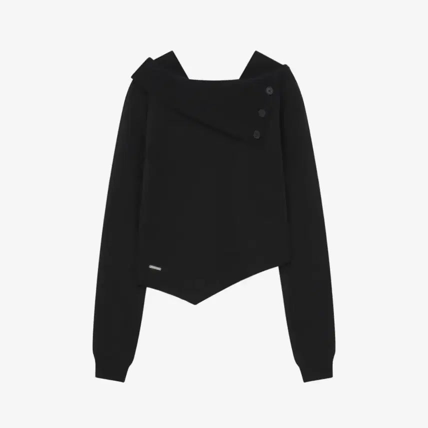 [BUNJANG] Misekei Seoul Oblique Line Button Knit Black / 미세키서울 오블리크 라인 버튼 니트 블랙