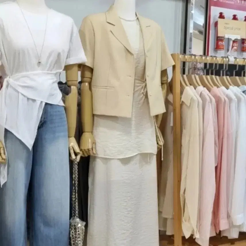 [BUNJANG] Unbranded Cream Short Sleeve Jacket / (국내제작) 반팔 자켓