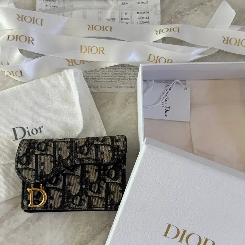 [BUNJANG] Dior Oblique Saddle Card Wallet / 디올 오블리크 카드지갑 새들 반지갑 풀 구성품