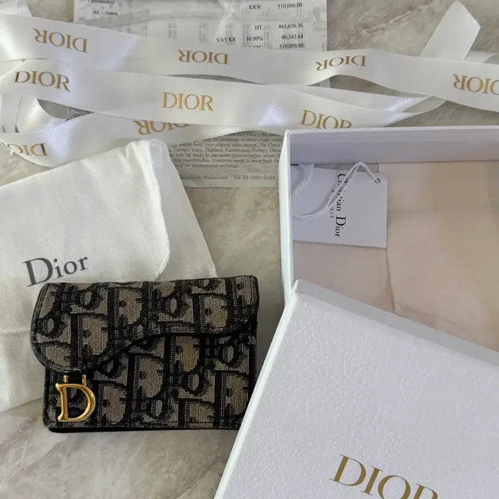 [BUNJANG] Dior Oblique Saddle Card Wallet / 디올 오블리크 카드지갑 새들 반지갑 풀 구성품