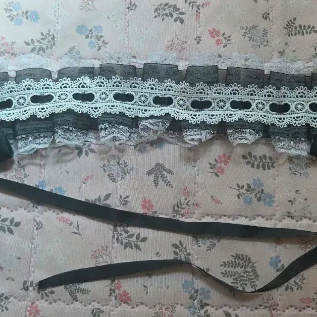 [BUNJANG] Frill Ribbon Headdress Lolita Sun Parasol / 프릴 리본 헤도레 양산형 지뢰계 로리타