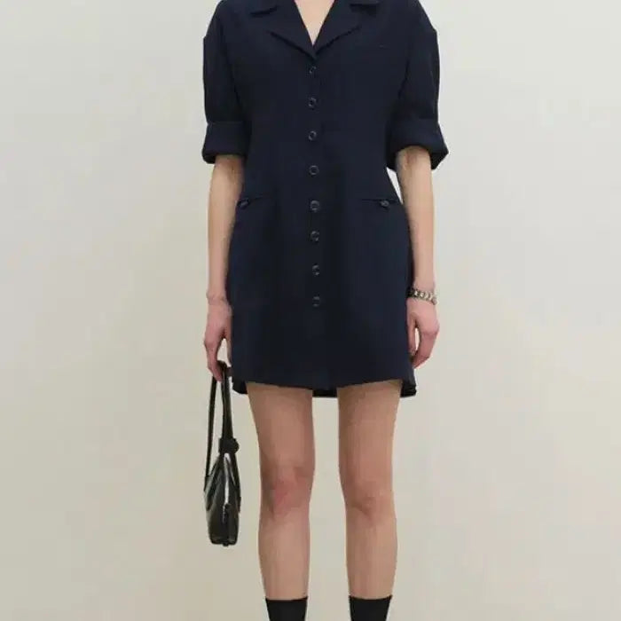 [BUNJANG] GROVE AMELIE OPS Navy Jacket Dress / 그로브 AMELIE OPS 자켓 원피스 네이비